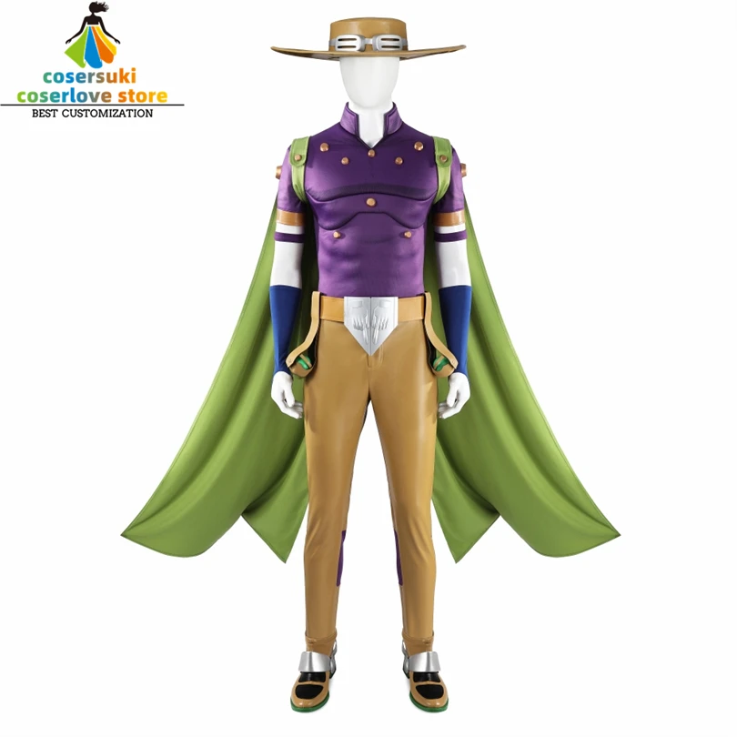 Comic-Con Anime Apparel SBR Steel Ball Run Gyro Zeppeli Cosplay Costume Carnival Halloween Outfit