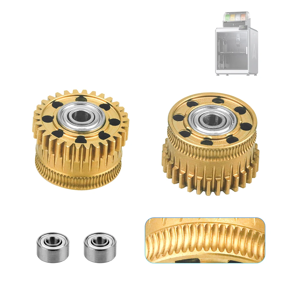 Für Creality K2 Plus Gears Combo: Verbesserte Nano-Beschichtung, gehärteter Stahl, CFS Fünf-Wege-Antriebsrad, verschleißfeste 3D-Drucker-Teile – Detail 12