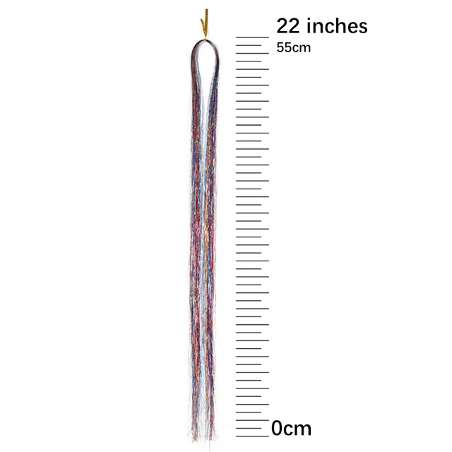1 Pc Sparkle Shiny Hair Tinsel Hair Extensions Dazzles Women Hippie for Braiding Headdress Hair Braiding Tools Long 100cm 5