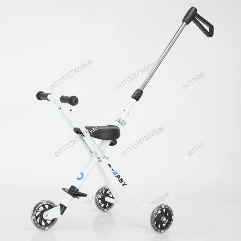 Lightweight Kids Push Cart 3 Wheel Baby Stroller One Click Folding Adjustable Reclining Seat Ride On Outdoor Travel