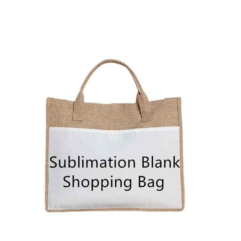 Linen Shopping Bag Sublimation Blank Reusable Natural Beach Tote Bags Girls Trip Gifts Tote Vintage Handbag For Print Image Logo