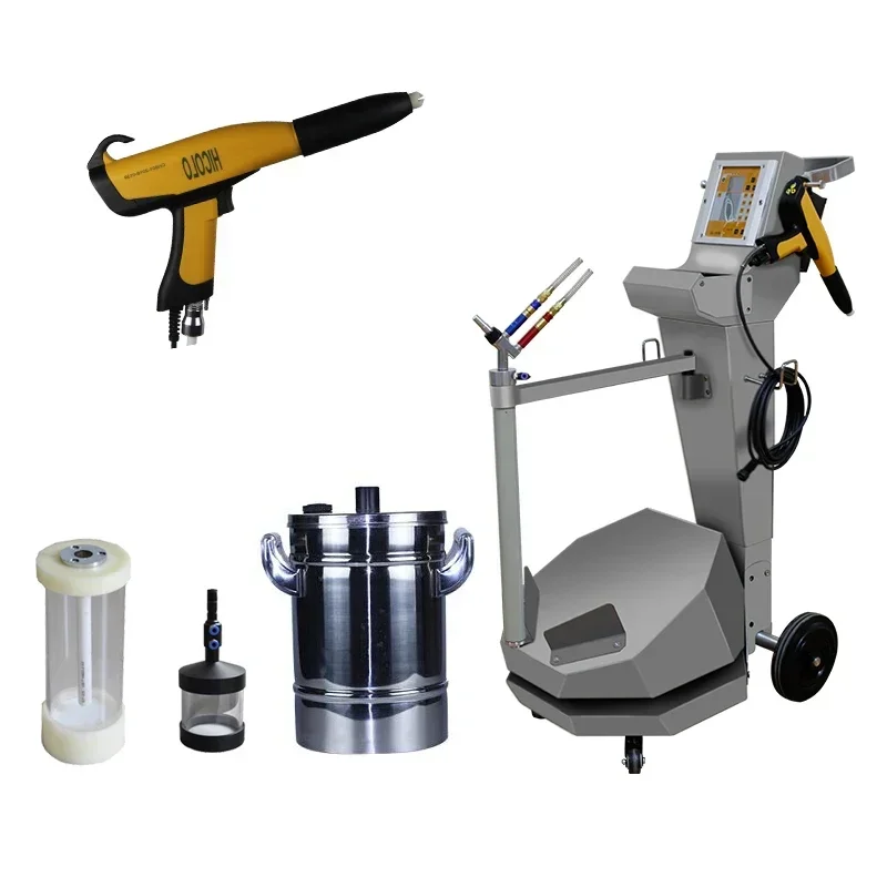 KAFAN Mini Lab Test Using Powder Spray Fluidizing Hopper 2 LBS Mini Powder Coating Hopper