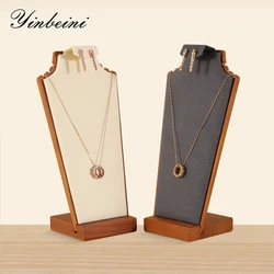 YinBeiNi Necklace Mannequin Stand Earrings Holder Wooden Pendant Display Rack Jewelry Organizer SM002