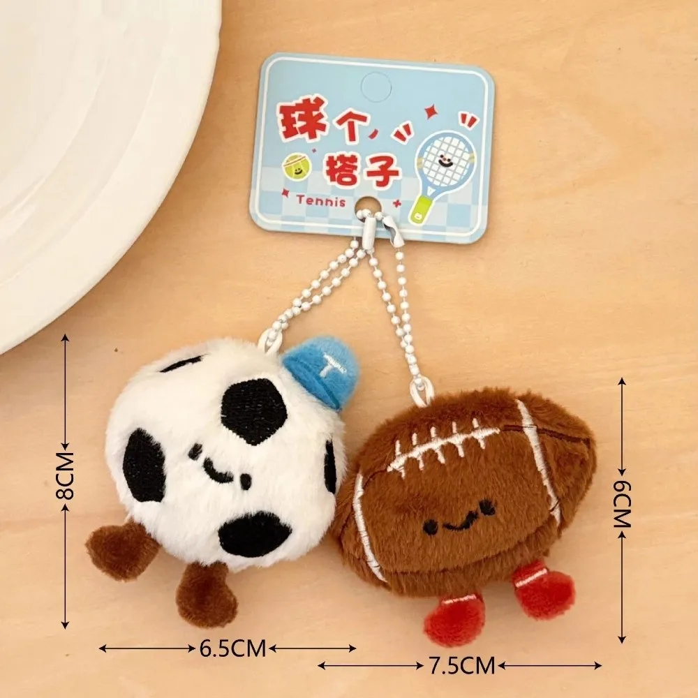 2Pcs/set Cute Cartoon Racquet Keychain Plush Racquet Set Doll Pendant Toy Pendant Best Friend Pendant