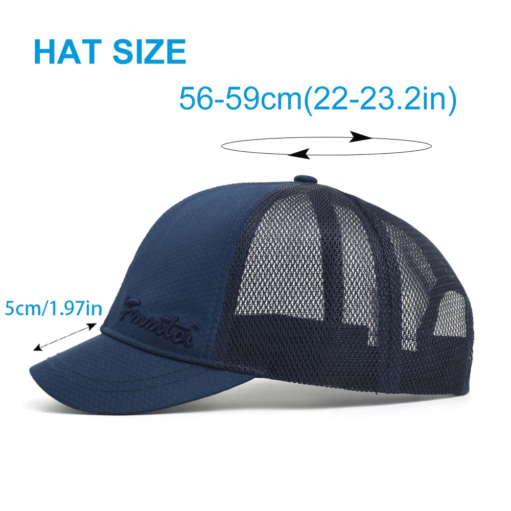 Summer Spring Short Brim Mesh Baseball Cap Men Women Breathable Dad Hat Adjustable Solid Trucker Style Low Profile Caps