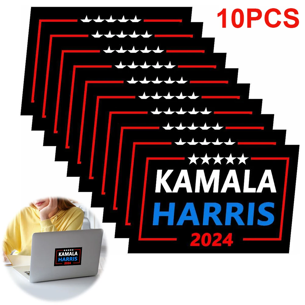 

10Pcs Kamala Harris Stickers Versatile 2024 President Campaign Stickers Harris Laptop Bumper Decals for Car Window Laptop