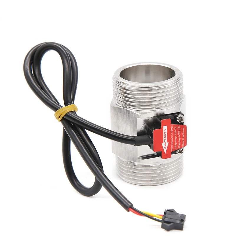 1-1/4 inch Rvs Waterstroomsensor Flowmeter 1.75MPa DC3.5 ~ 24 V NPN Hall Turbine Flow Switch Sensor