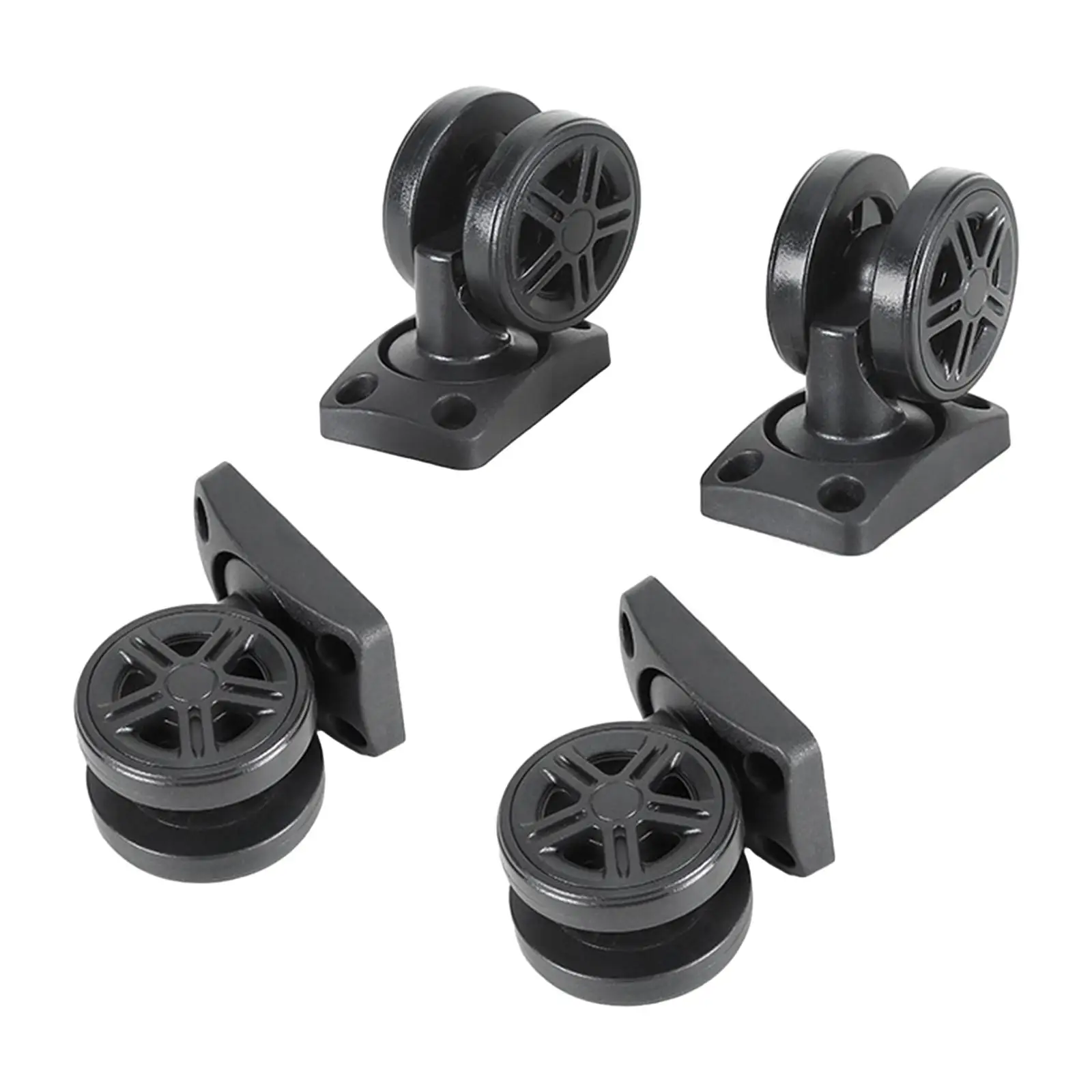 4x Luggage Wheels Replace Parts Wear Resistant Black 360 Degree Rotation Trolley Case Caster Trunk Wheels Bearing Caster Wheels