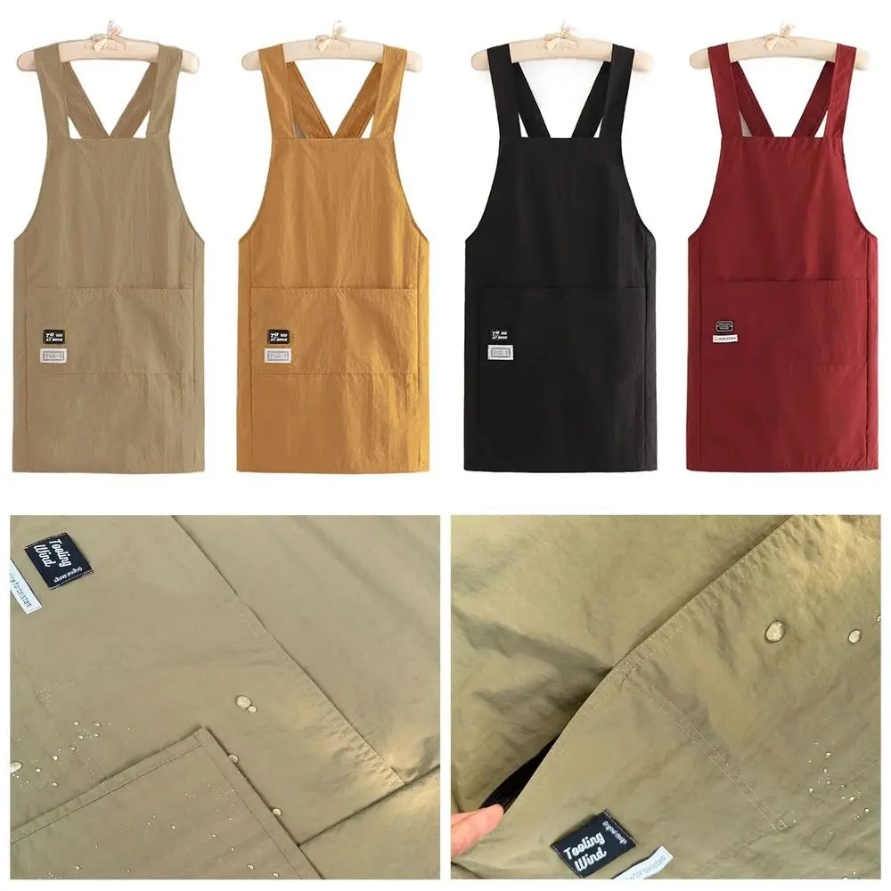 

New Cross Strap Style Apron Waterproof Anti-fouling Nail Art Cafe Workwear Sleeveless Catering Waiter Work Clothes