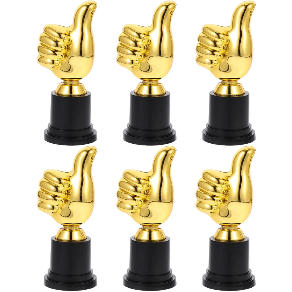 6 Pcs Kids Awesome Trophy Award Competition Kindergarten Model Children Thumb Shaped Trophies Toys Sports