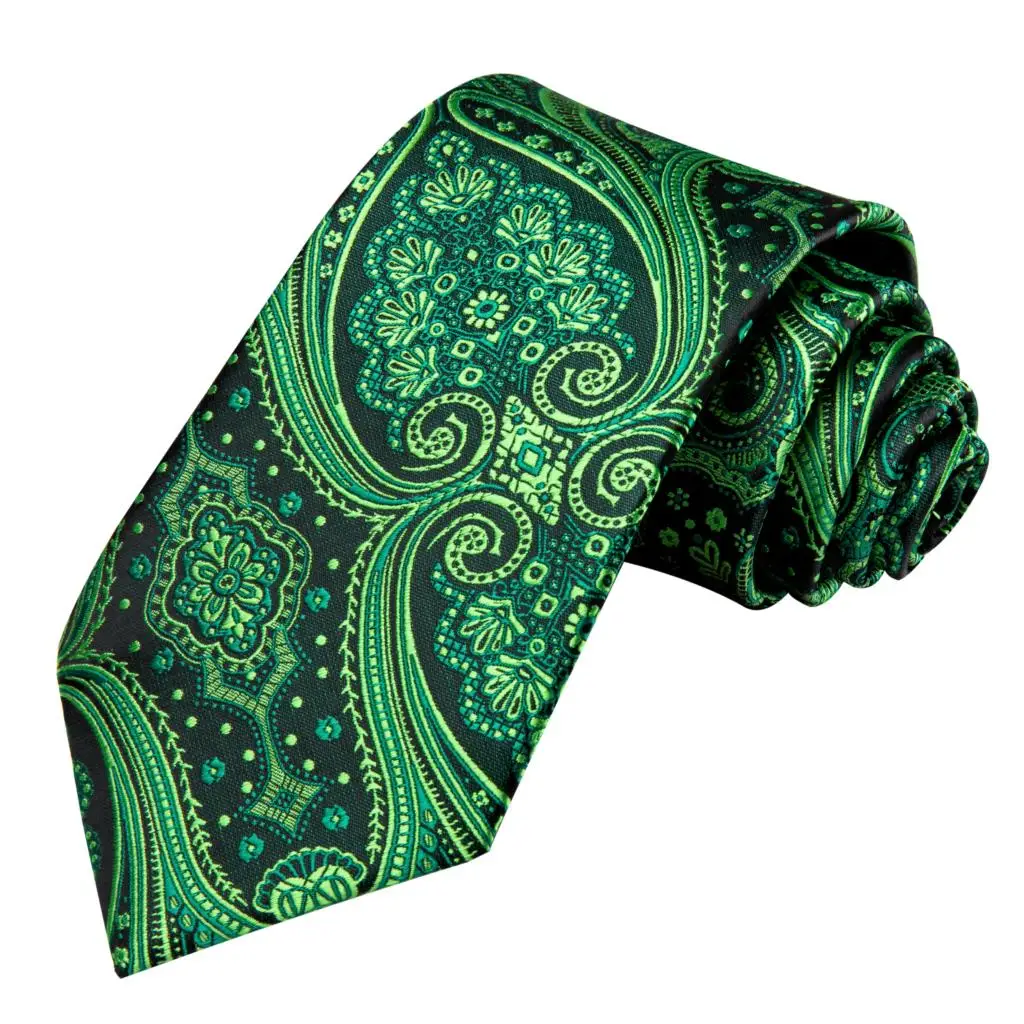 Hi-Tie Groene Blauwgroen Heren Paisley Stropdas Bloemen Zijden Bruiloft Stropdas Pocket Vierkant Set Feest Business Mode Ontwerper Dropshipping