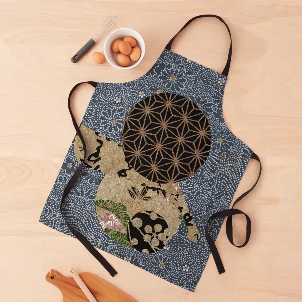 

Collage 98 | Japanese washi yuzen chiyogami origami paper collage Apron work ladies Utensils For Kitchen Art Apron