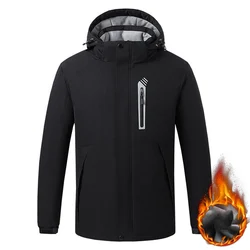 BROWON Brand Winter Heating Jacket Men Usb 8 Places Heating Solid Color Warm Parkas Waterproof Sports Outdoor Couple Coats Men