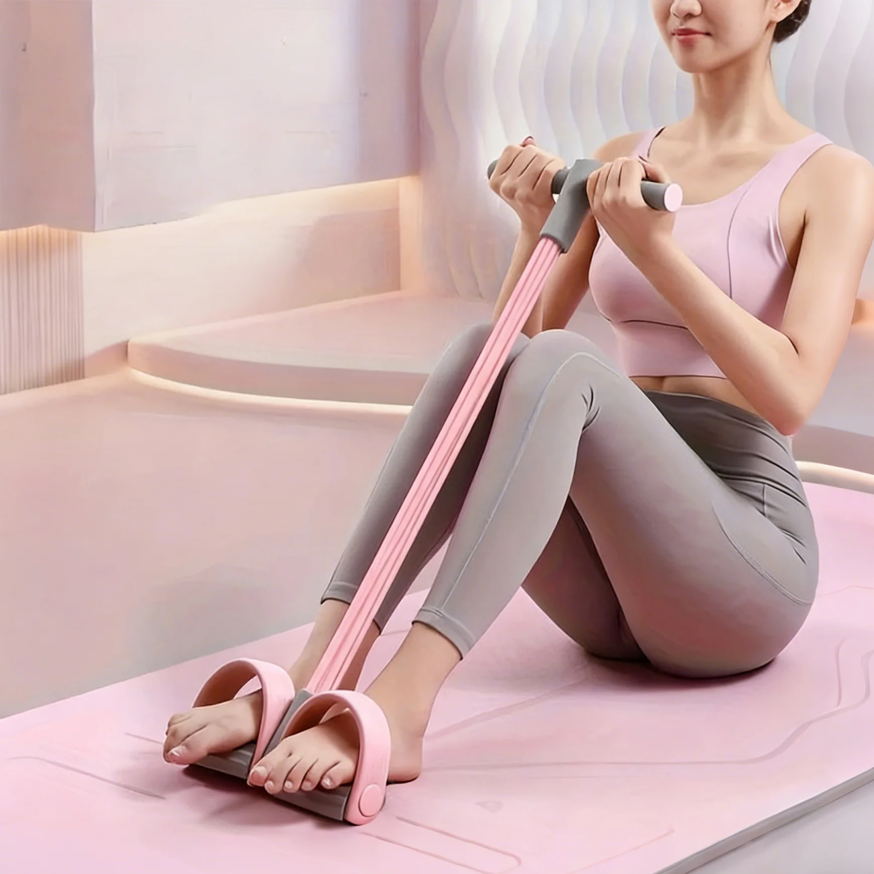 Banda de resistencia antideslizante para pedales: herramienta de gimnasio en casa para dar forma al cuerpo: cintura tonificada, piernas delgadas y brazos definidos