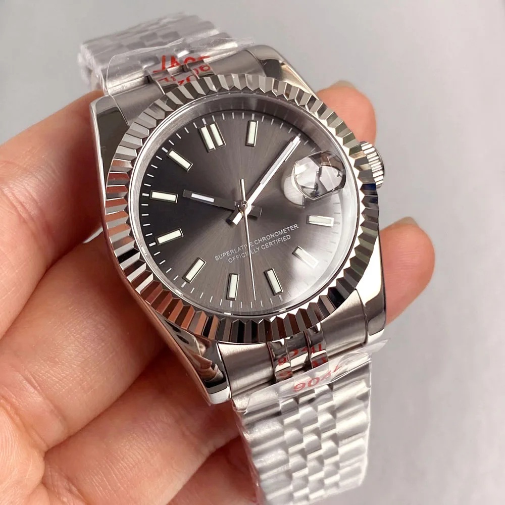 Tandorio 36mm 39mm NH35AA Grey Blue Green Pink Dial Dive Watch Men Sapphire Glass 20ATM Waterproof Stainless Steel Bracelet - Image 2