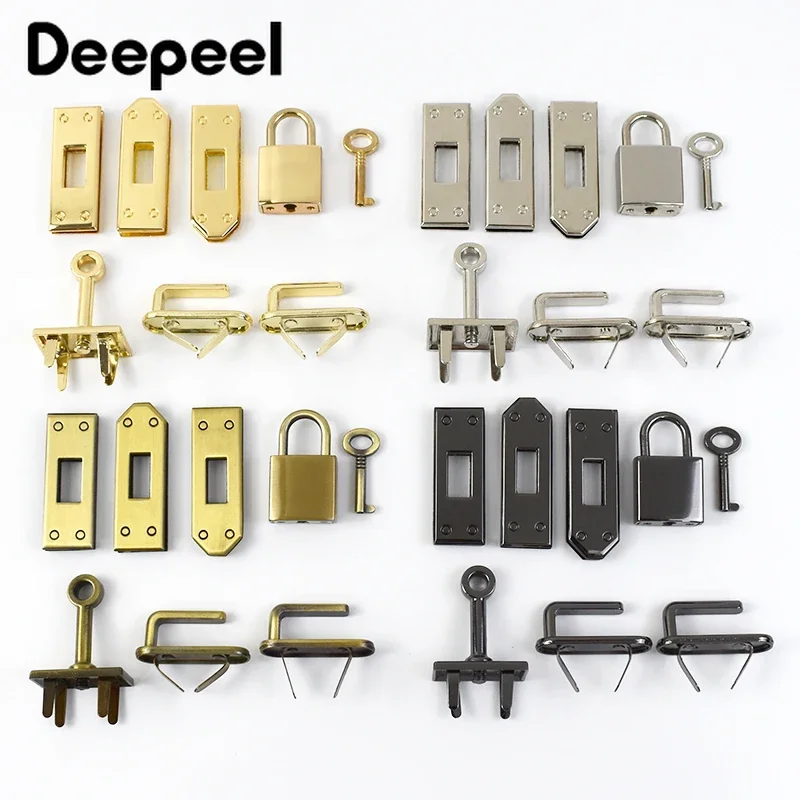 Deepeel Metal Lock Buckles 45mm Handbag Handle Eyelets Locks Twist Lock Closure Buckles for Women Leather Bag Hardware Accessory