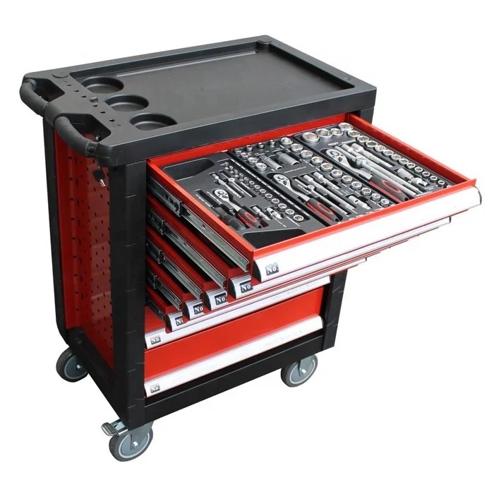 220Pcs Tool Trolley  Metal Cabinet Professional Mechanical tools Hand tool Sets