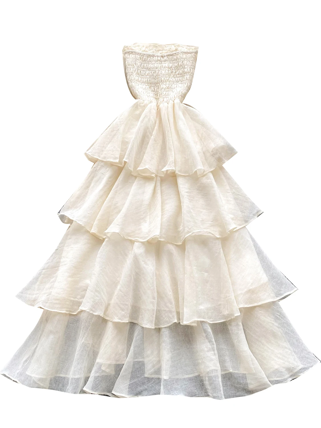 Vestido Midi E de Cintura Alta em Linha A para Mulheres Verão 2025 Sem Mangas Estilo de Saia Torta Versão Coreana para...