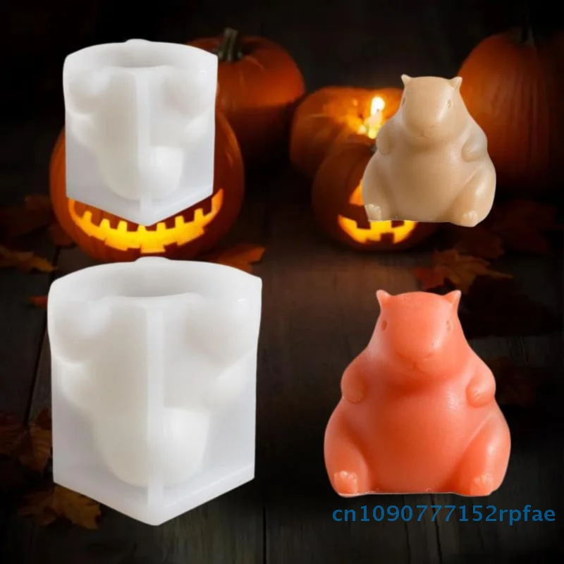 Molde de natillas de capibara 3D, molde de silicona para pudín, pastel, hornear, postre DIY, herramientas de cocina para el hogar con dibujos animados bonitos