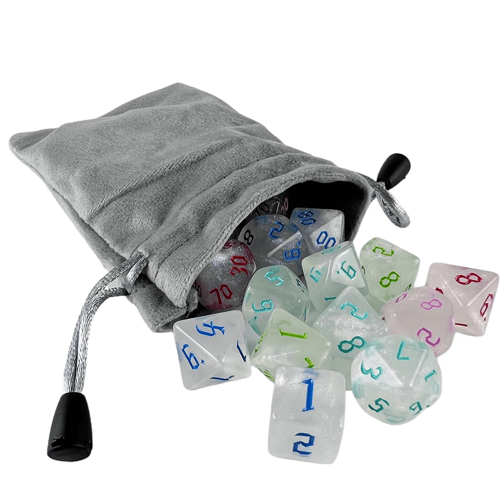 5pcs Board Game Storage Bag Multi-size Velvet Drawstring Bag for Packing Gift Dice Game Cards Storage