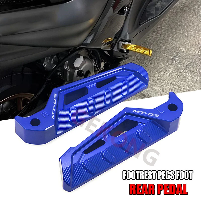 CNC Aluminum Rear Passenger Foot Peg Footrests Motorcycle Accessories Fit For MT-03 MT 03 MT03 2017 2018 2019 2020 2021 2022