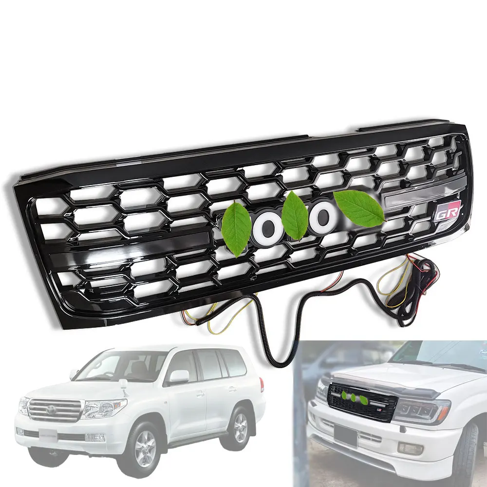 For Toyotas land cruiser landcruiser LC100 LC 100 FJ100 2003-2007 front GR style Black Grille grille with turn light