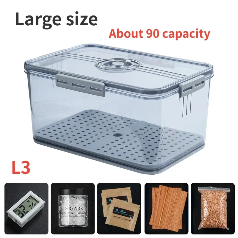 Portable Humidor Cigar Storage Box, Large Capacity PET Texture Alcohol Cigar Case Set, Clear Sealed Against Moisture