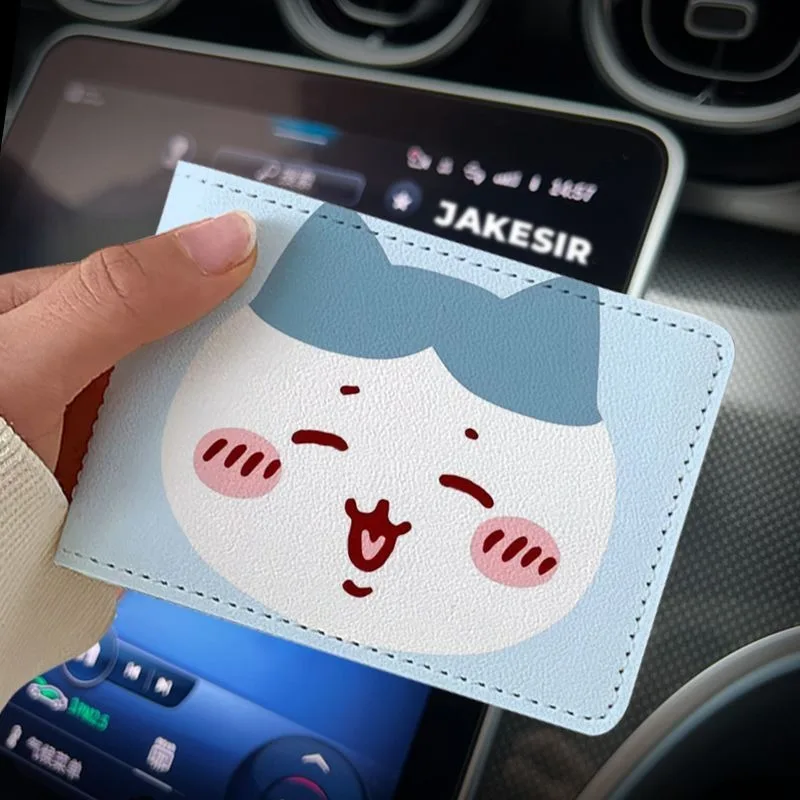 Anime Chiikawa Momonga Card Case 4 Slots PU Waterproof Drop Resistant Anti Loss for Driver License Vehicle Reg ID Card Bank Card