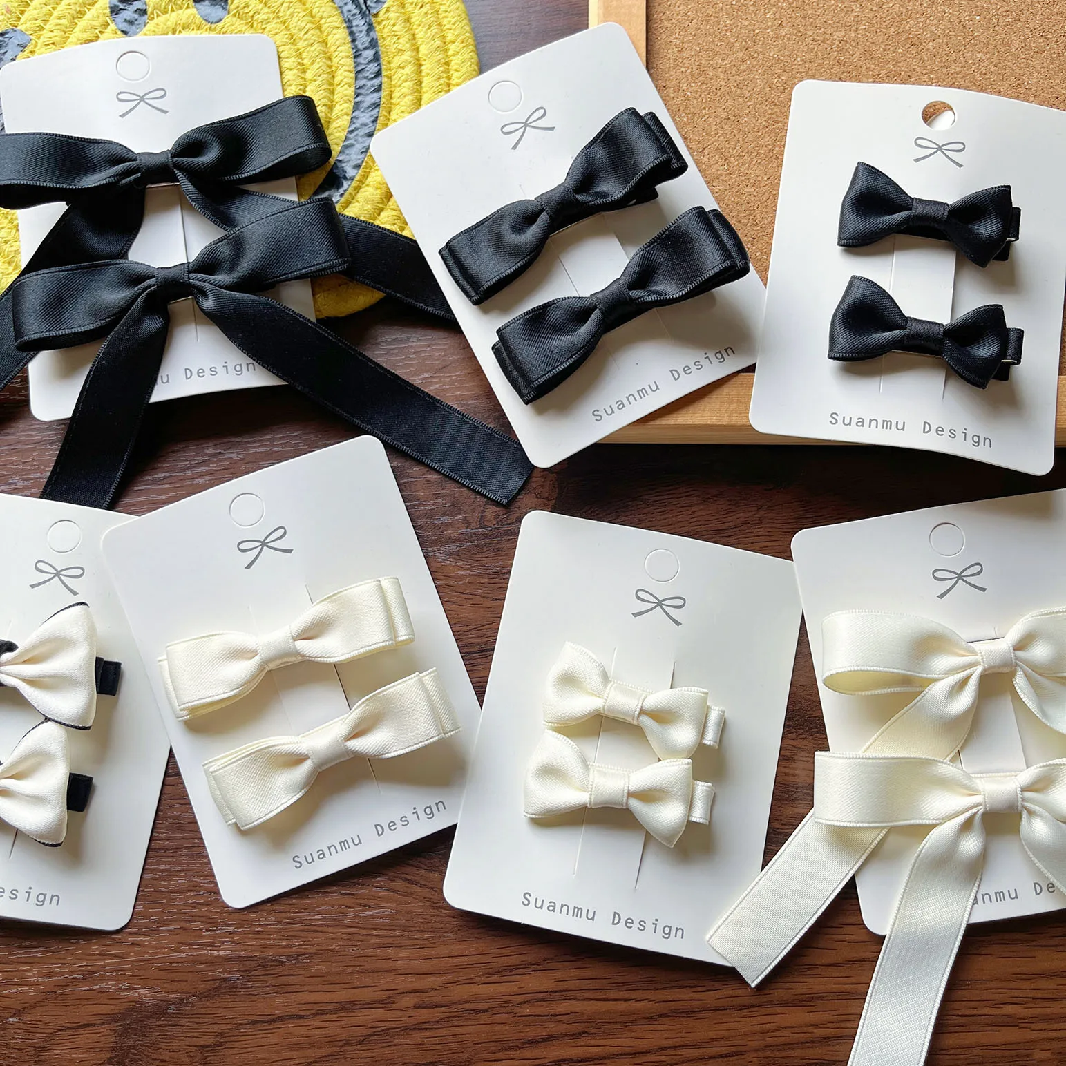 

New Korean Version Temperament Simple Ribbon Bow Children's Hairpin Pair Baby Hairpin Edge Clip Bangs Clip Hair Accessories