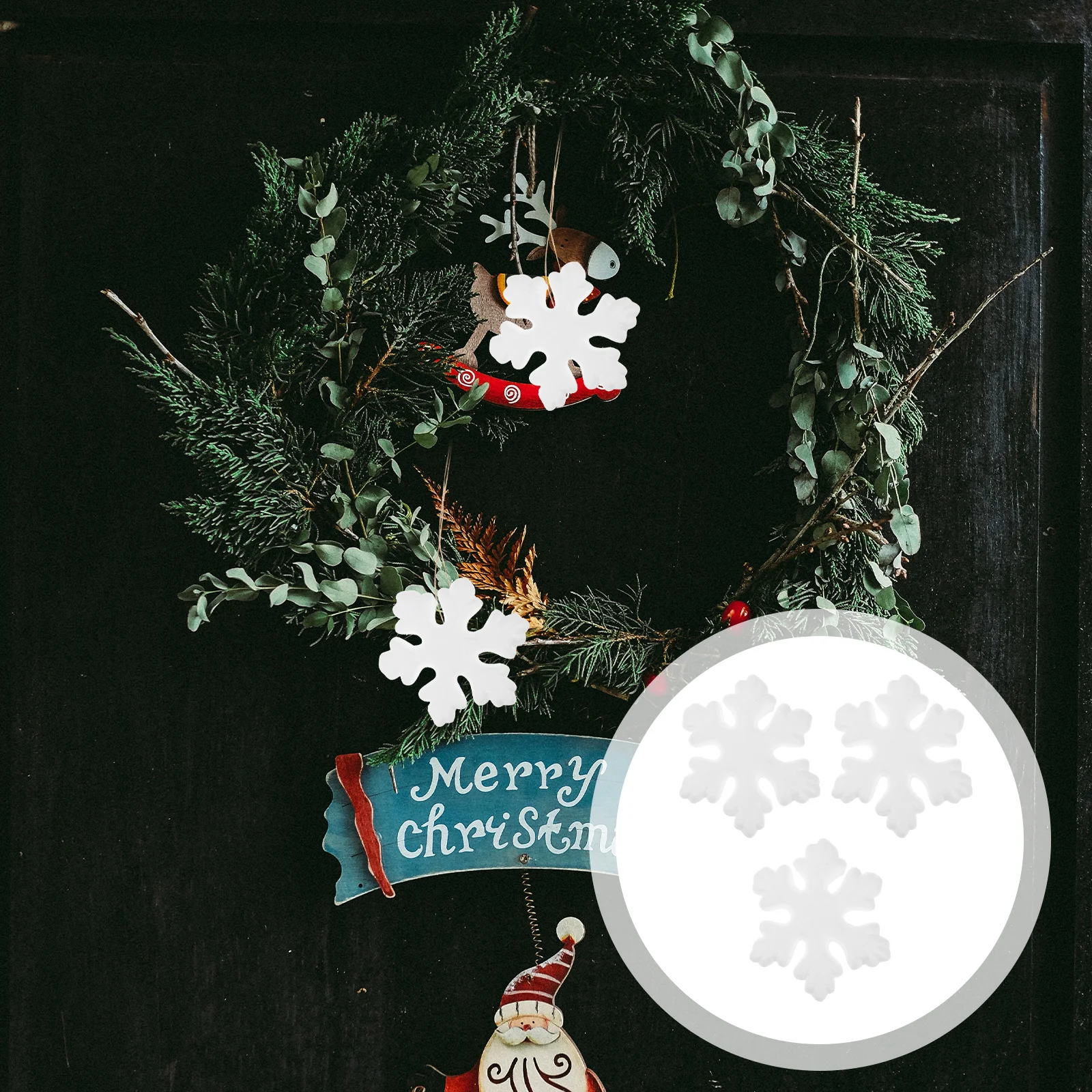 

50Pcs Christmas Snowflake Hanging Decoration Foam Ornaments Xmas Pendant Hanging Decor Tree Party Supplies Imitation Snowflake