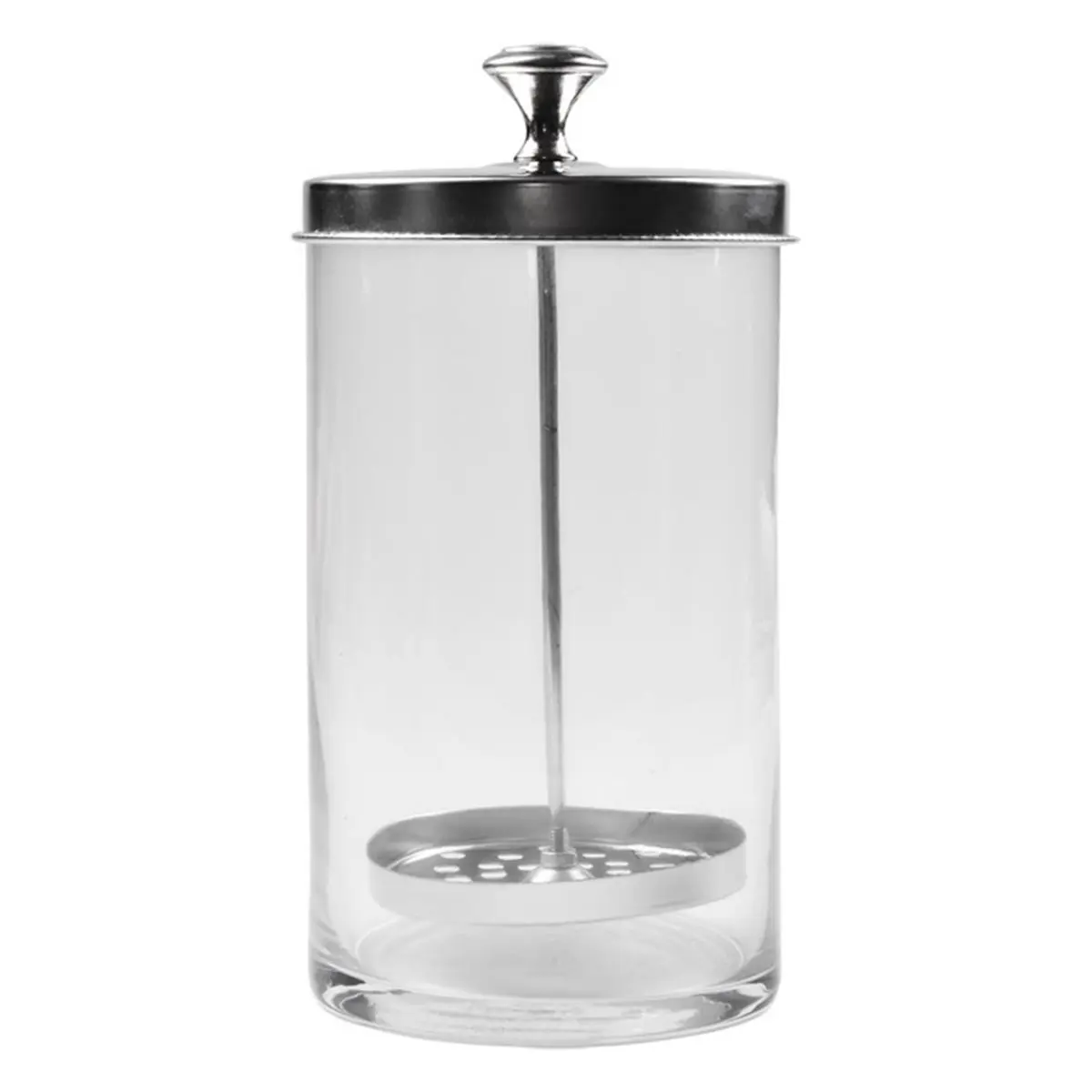 [NEW] Nail Tool Disinfectant Jar - Glass Sterilizer with Removable Strainer Tray - for Manicure & Barber Supplies Storage