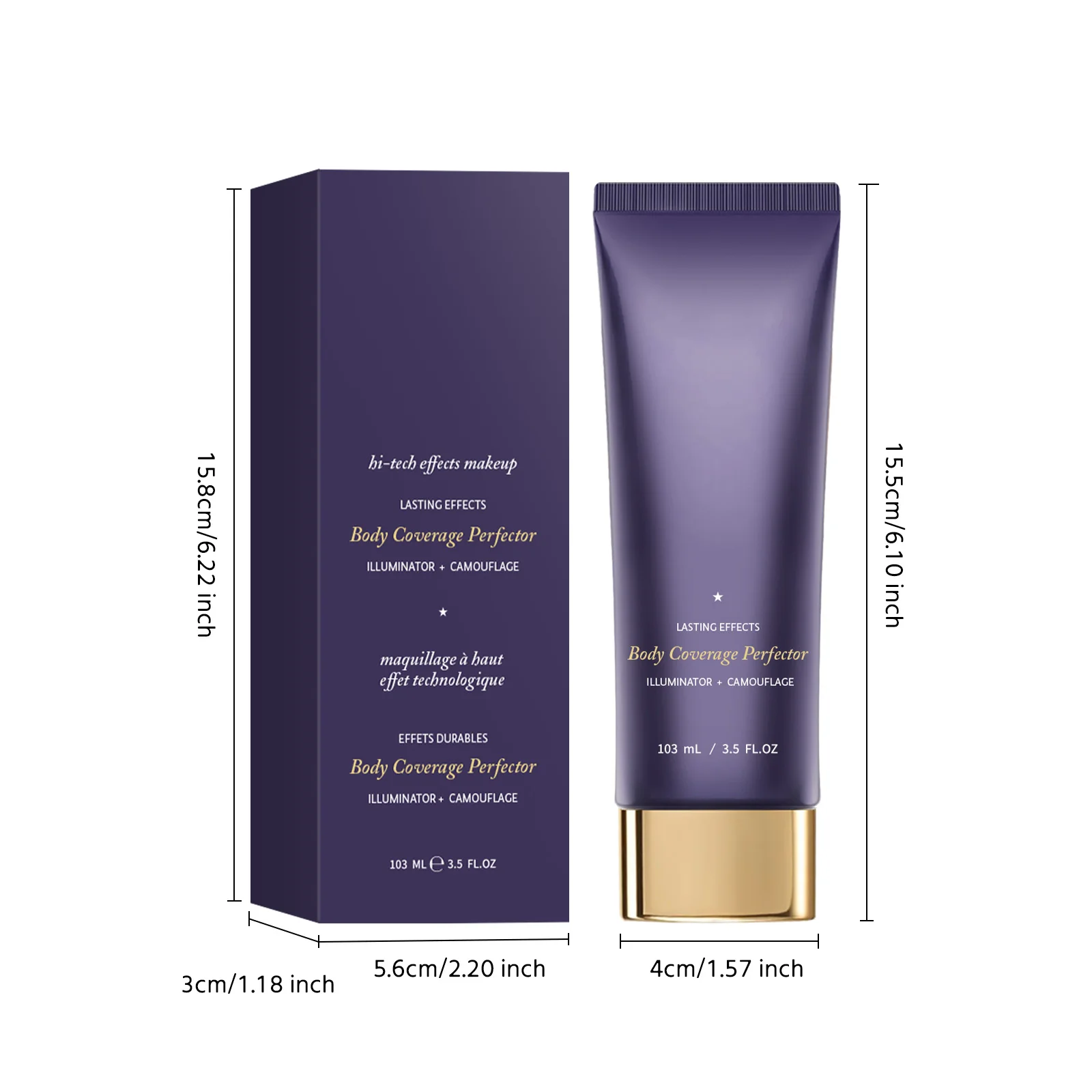 103ml Waterproof Body Makeup - Dark Spots for Face Arms Legs Full Coverage Concealer Cream, Natural/Warm/Deep/Golden Finish