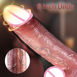 8 inch Dildo Realistic Feels Like Skin Dildos Soft Dildo with Suction Cup Anal Dildo Fake Penis for G Spot Sex Toys for Women