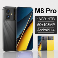 Brand New M8 Pro Smartphone 7.3inch Global Version 16G+1TB Mobile Phone Snapdragon 8 gen3 Android14 50+108MP 4G/5G Cellphone
