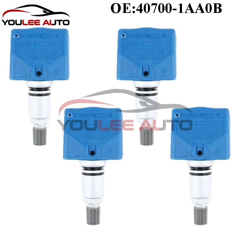 4PCS 40700-1AA0B 407001AA0B TPMS Tire Pressure Sensor For Nissan Altima Frontier Murano Versa Infiniti FX35 G35 M37 Q45 Car Part