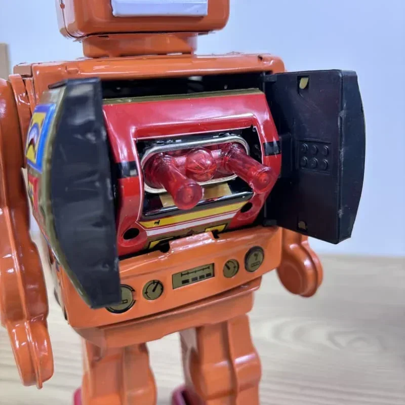 [Zabawna] Kolekcja dla dorosłych Retro Wind up zabawka Metalowa puszka Elektryczny obrotowy robot robot Mechaniczne mechaniczne figurki zabawkowe Prezent dla dzieci