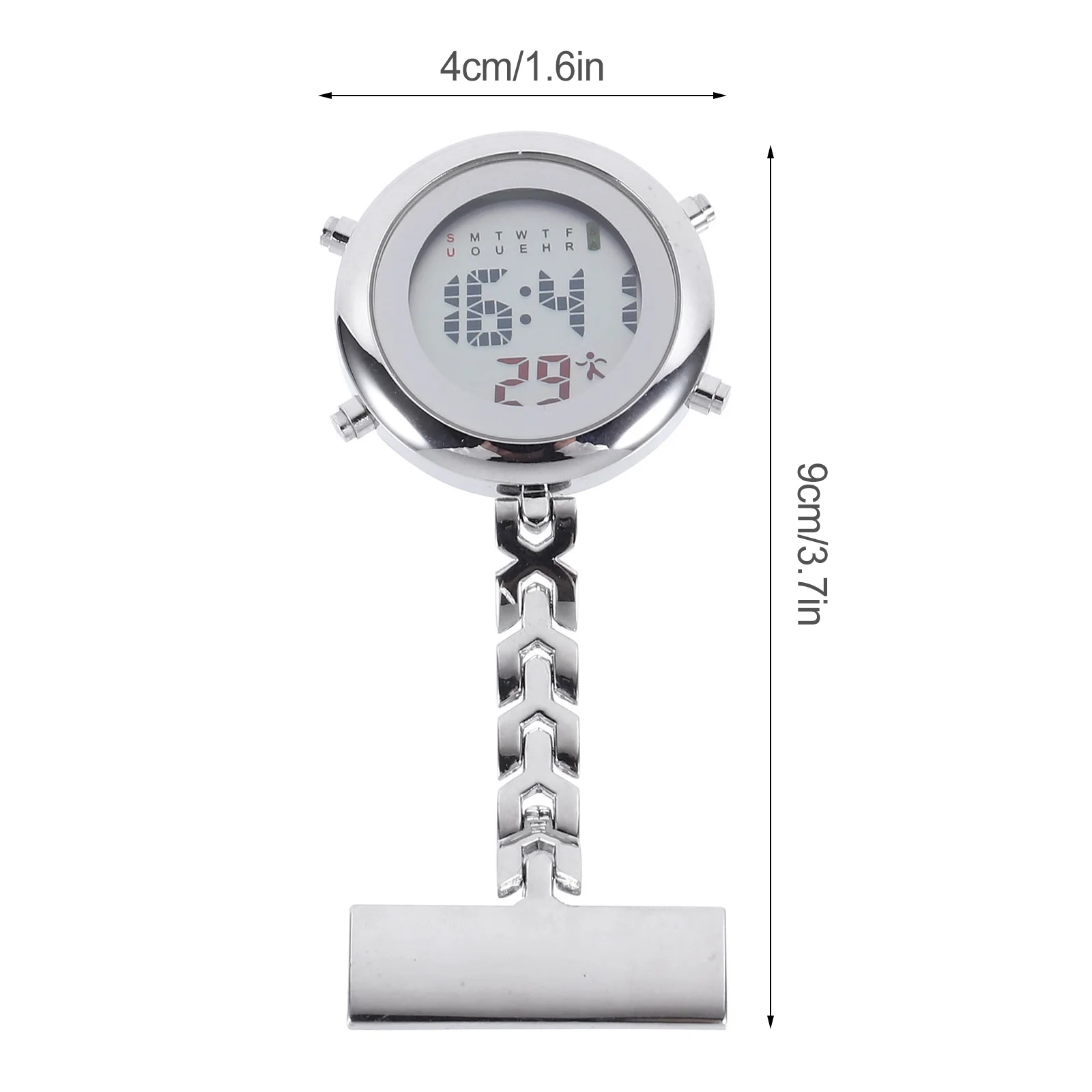 Nurse Table Kid's Watch Electronic Lapel Pin Kids Digital Alloy Watches Mirror Material: Ordinary Glass Women Man