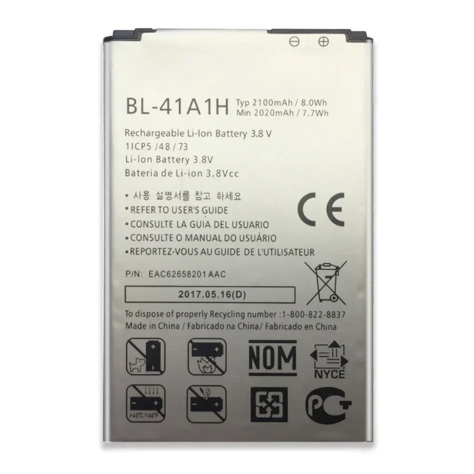 2100mAh BL-41A1H Phone Battery  For LG X Style Tribute HD Boost Mobile LS676 L56VL K200DS Optimus F60 MS395 Transpyre LS660