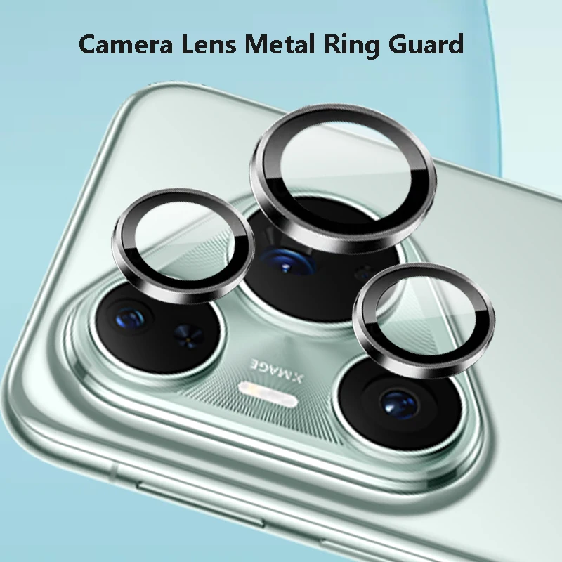 1 paquet = 3 anneaux pour Huawei Pura 80 70 P80 P70 Pro Plus, couvercle de protection d'objectif d'appareil photo Ultra clair, anneau métallique, capuchon de Film en verre trempé