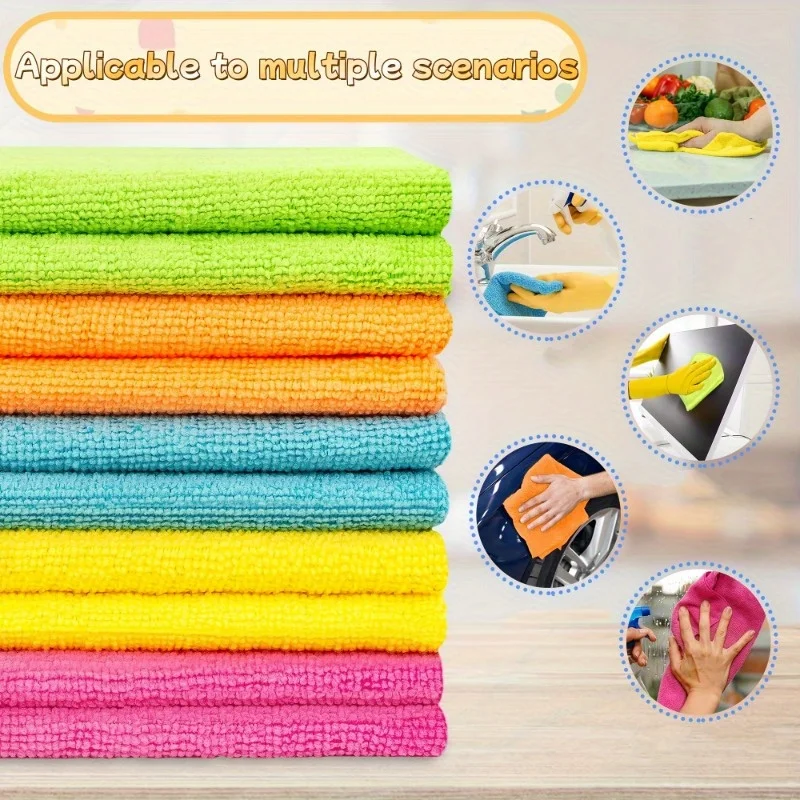 12Pcs Kitchen Towels Microfiber Dish Towels Soft Rags Absorbent Dishcloths for Drying Dishes Home Cleaning Cloths Hand Towels