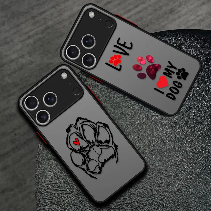 Case for iPhone 17 Pro Max 15 14 16 Plus 17e Air 13 Mini 12 11 7 8 SE XS XR Back Phone Cover Puppy Paw Prints view 6