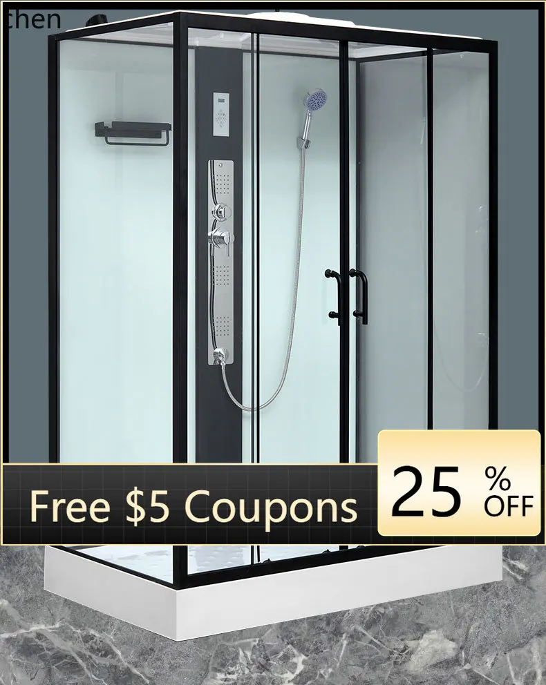 T25 integral shower room rectangular glass bathroom bathroom household small apartment integrated bath partition