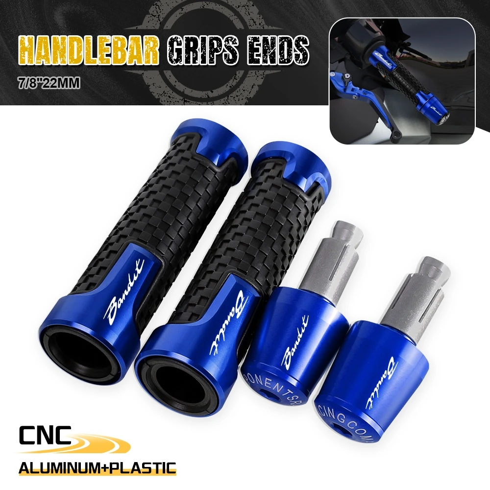 22mm Motorcycle Handlebar grips Handle Bar end Cap Anti Vibration Slider Plug CNC Part FOR SUZUKI BANDIT650  Bandit 400 600 1200