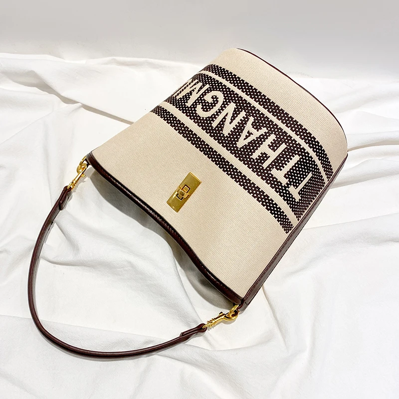 Brand Crossbody Bag For Women Luxury Designer Handbag Purse 2023 New In Canvas Letter Decoration Fashion High Quality Bucket Bag