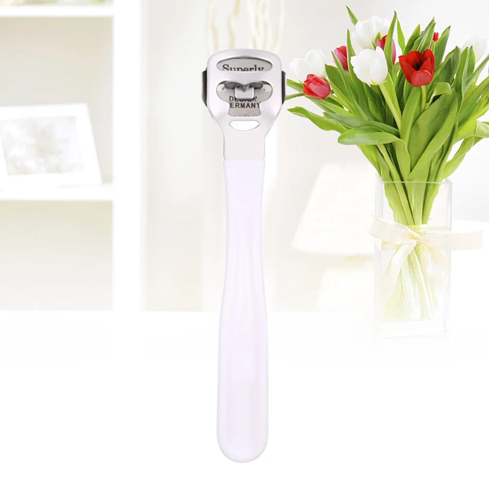 Kit d'outils pour enlever les callosités et pédicure, lime à pied en acier inoxydable, ensemble de rasoir blanc antidérapant, sans rouille, facile à utiliser, peau lisse