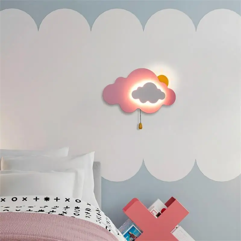 Luz de pared bonita de 8W y 12W para pasillo, mesita de noche, dormitorio infantil, lámparas de interior, escaleras, símil, nube, arte, decoración