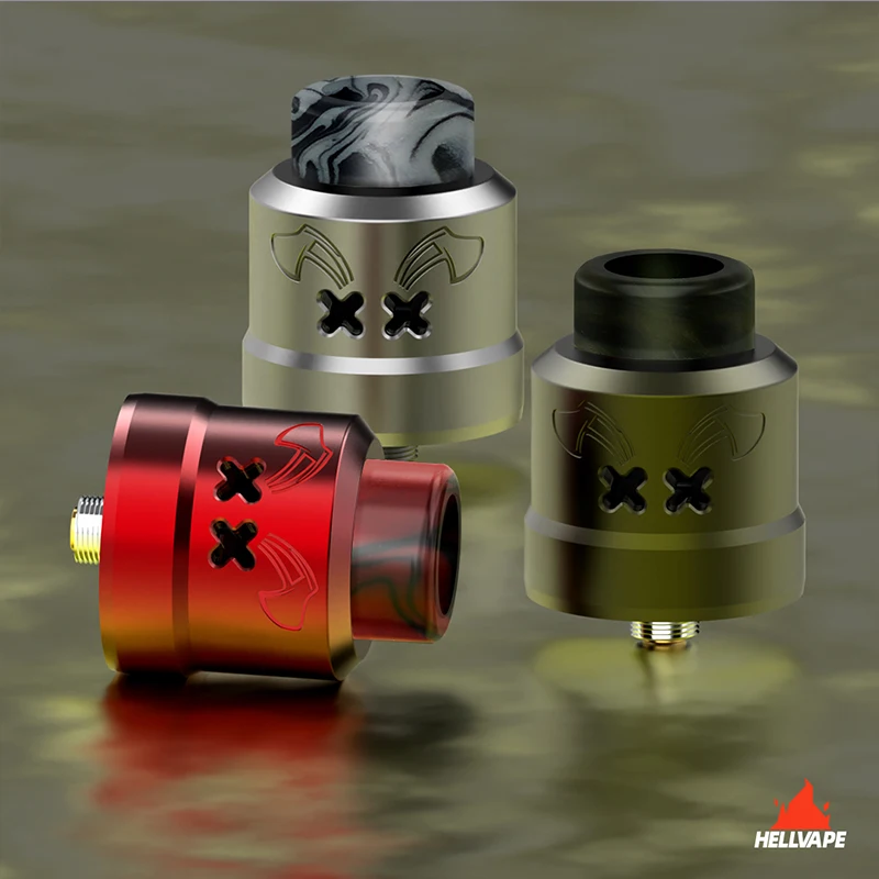 Hellvape Dead Rabbit Max RDA 7ml Dual Coil Terbaru Diameter 28mm 810 Drip Tip 0.2Ω Ni80 Clapton Coil E-cig Atomizer