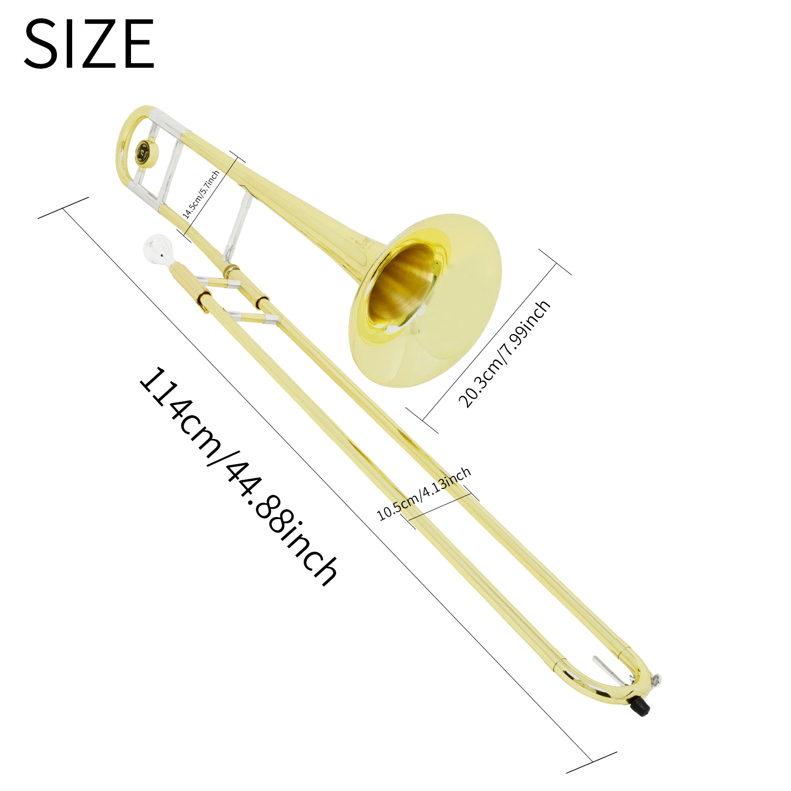 Bb Alto Tenor Trombone Complete Trombone Kit Gold Silver Lacquer B flat Trombone with Mouthpiece for Practice Stage Playing