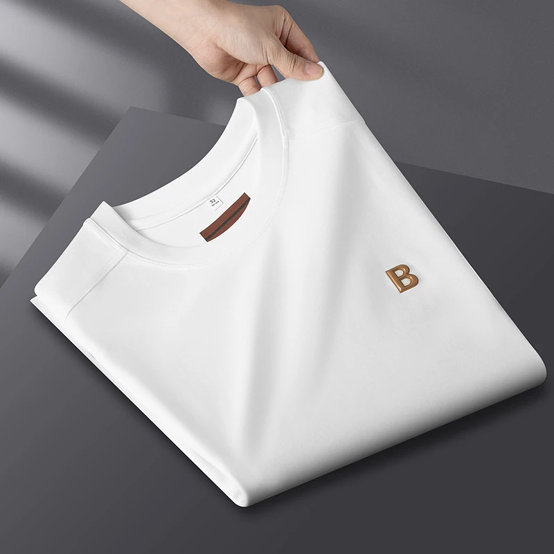 High-End Fashion New Style Sorona Anti-Wrinkle Cool-Feel Short-Sleeve Men's Summer Modal Casual Half-Sleeve T-Shirt
