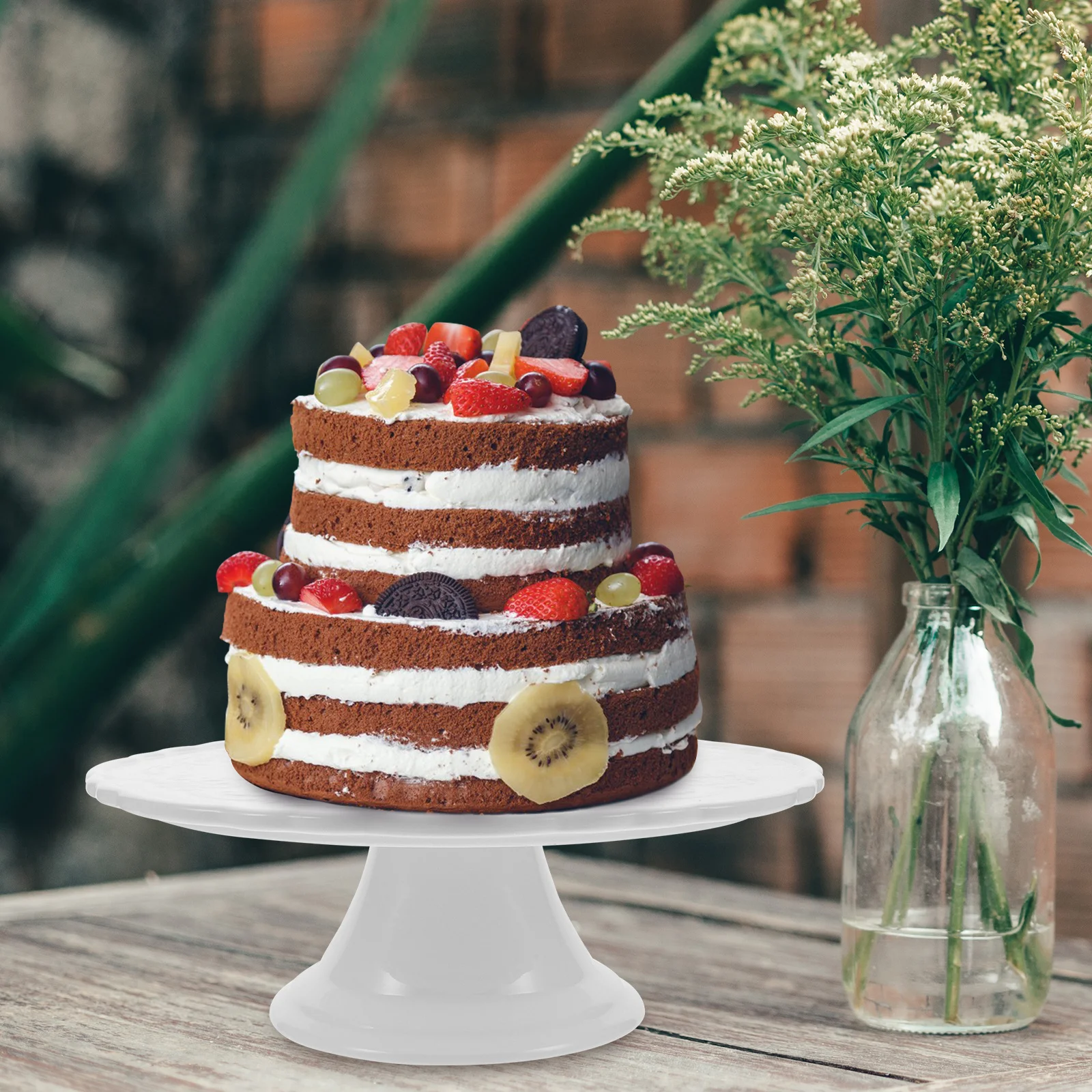 

Ceramic Cupcake Stand Footed Cake Display Tray Decorative Dessert Storage Plate for Home Party Ceramic Cake Stand